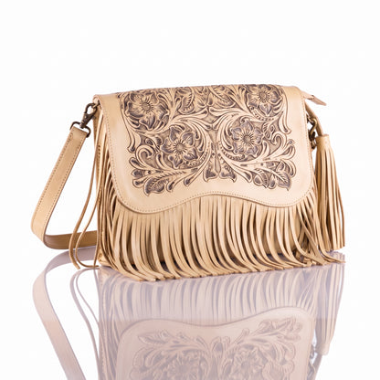 Luna Hand-Tooled Fringe Crossbody