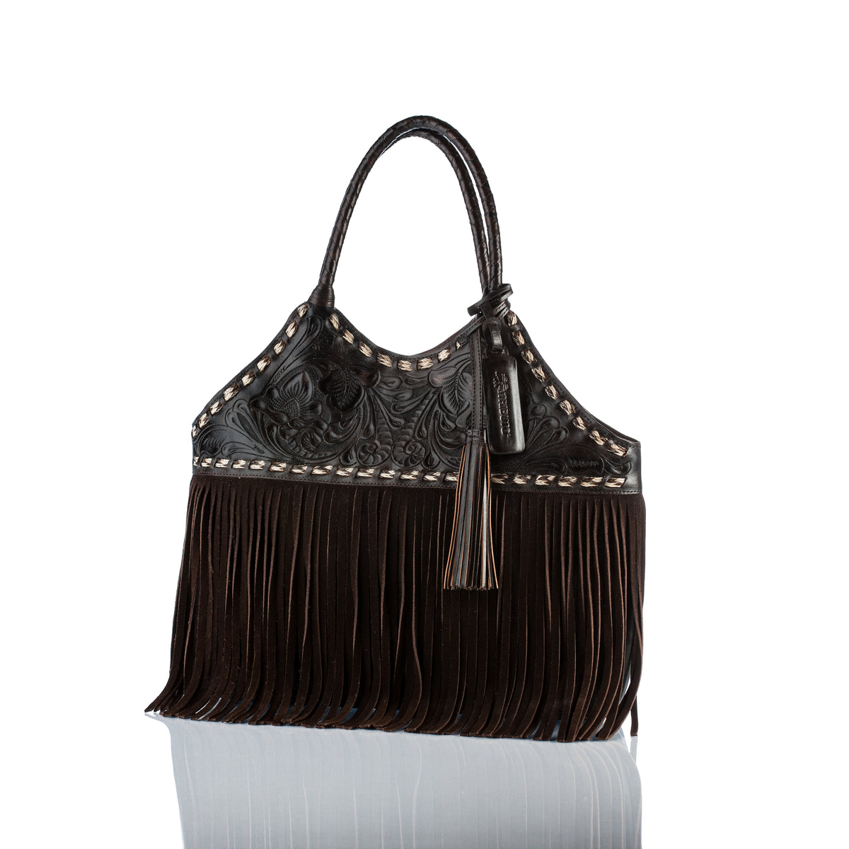 Chacana Hand-Tooled With Fringes and Horsehair Detail