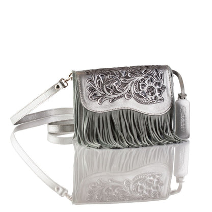 Adelita Hand-Tooled Fringe Clutch