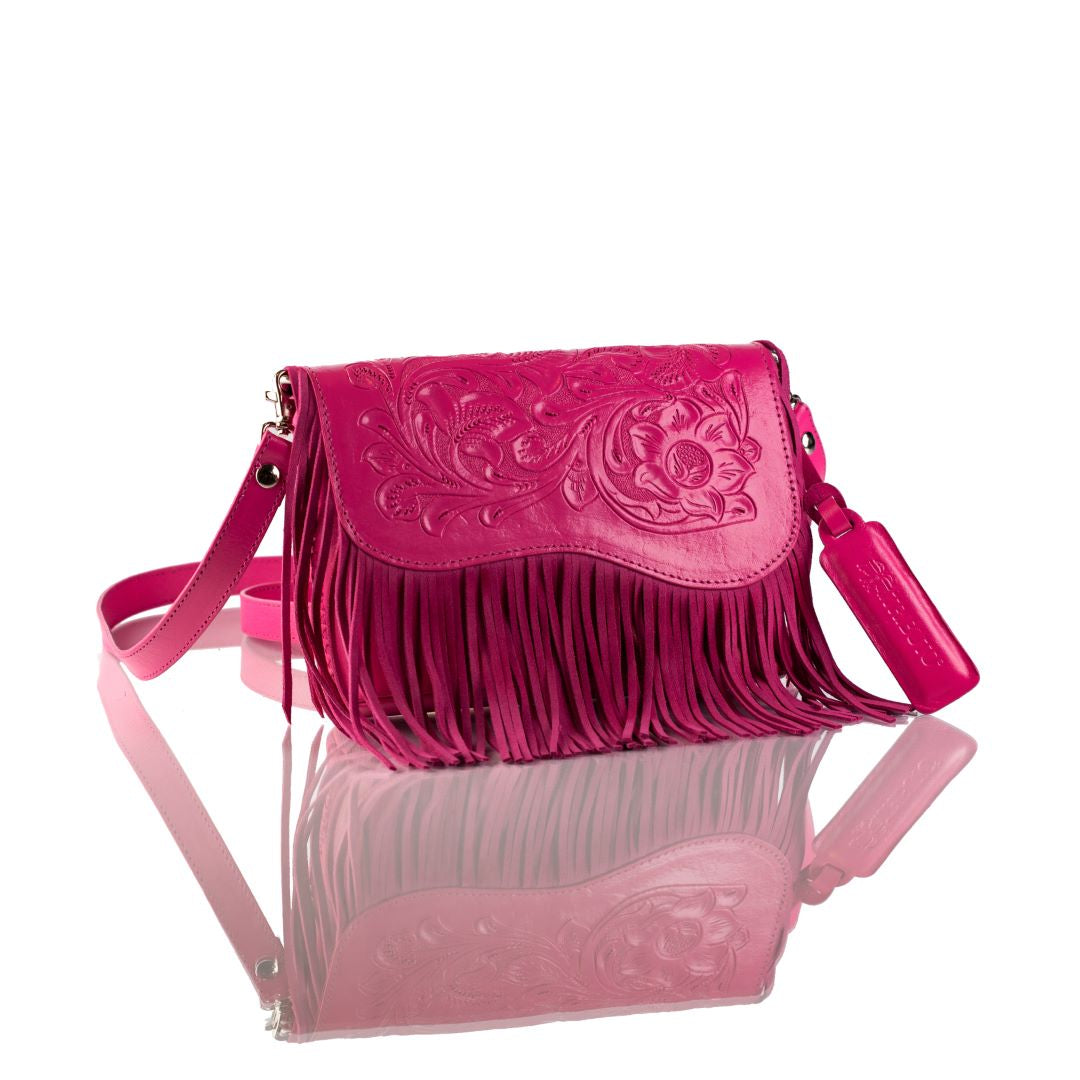 Adelita Hand-Tooled Fringe Clutch