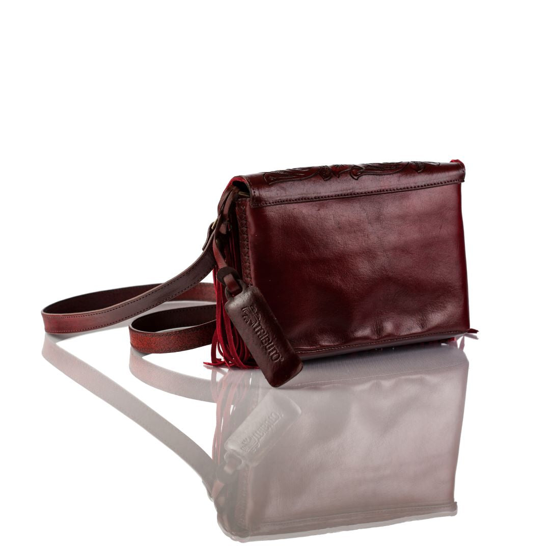 Adelita Hand-Tooled Fringe Clutch