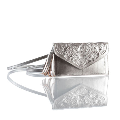Maria Hand-Tooled Crossbody Wallet