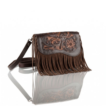 Adelita Hand-Tooled Fringe Clutch