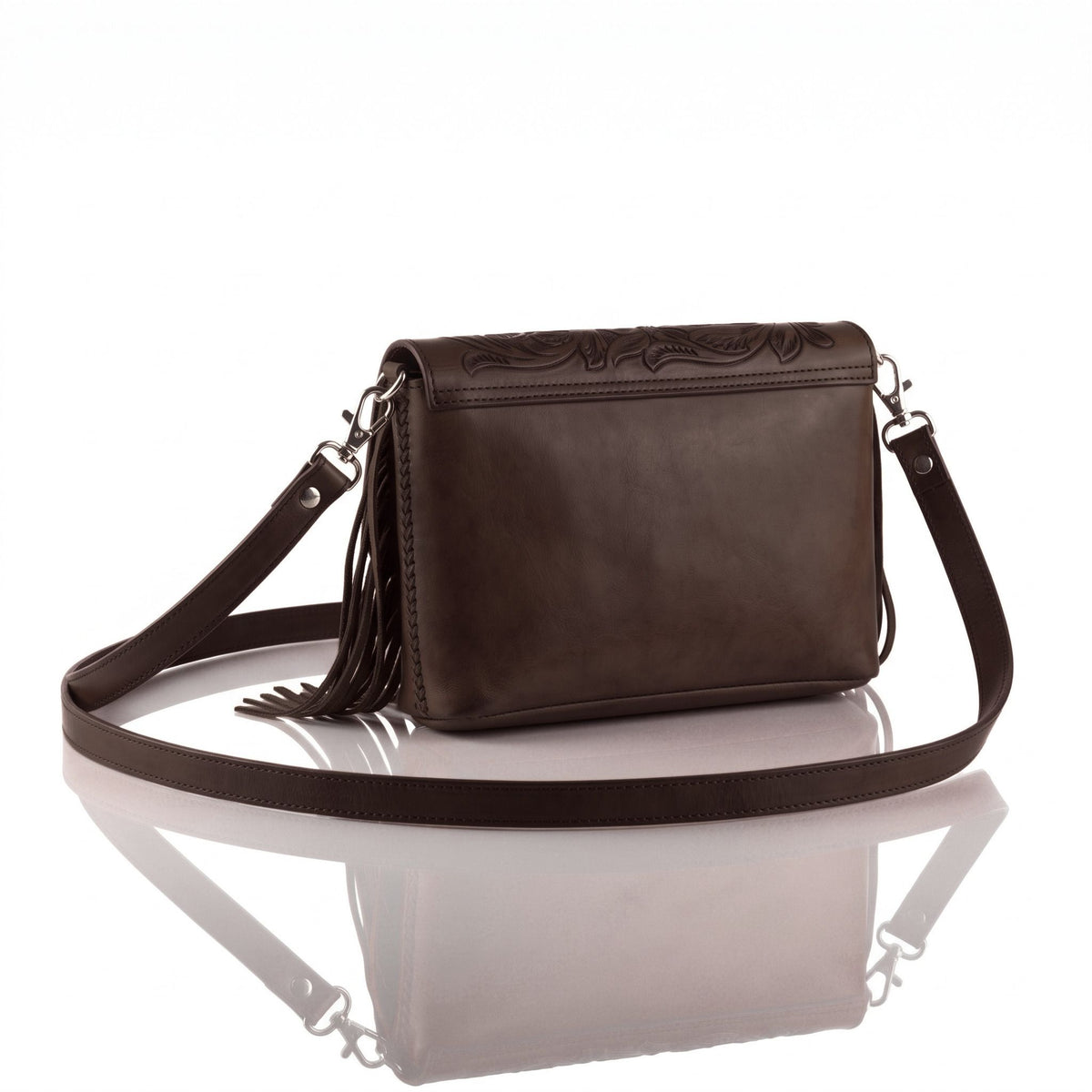 Adelita Hand-Tooled Fringe Clutch