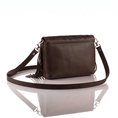 Adelita Hand-Tooled Fringe Clutch