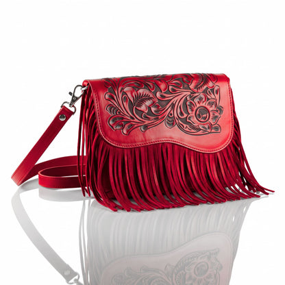Adelita Hand-Tooled Fringe Clutch