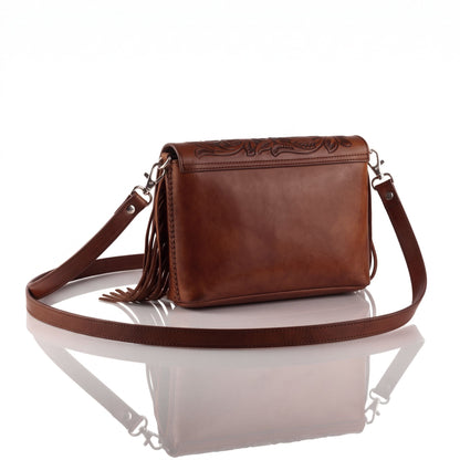 Adelita Hand-Tooled Fringe Clutch