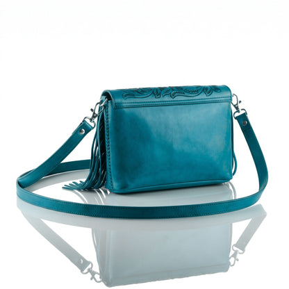 Adelita Hand-Tooled Fringe Clutch