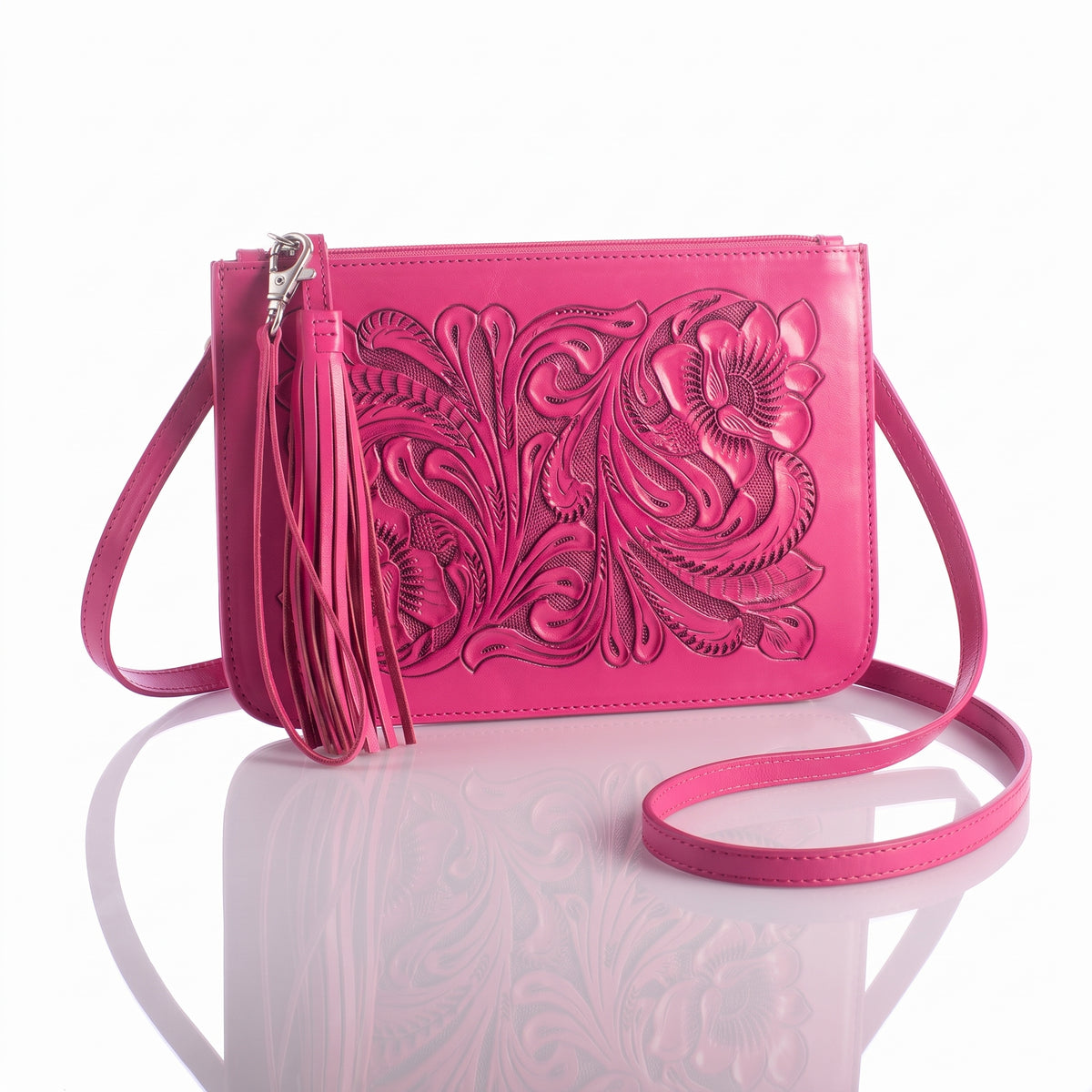 Hand-Tooled Slim Crossbody