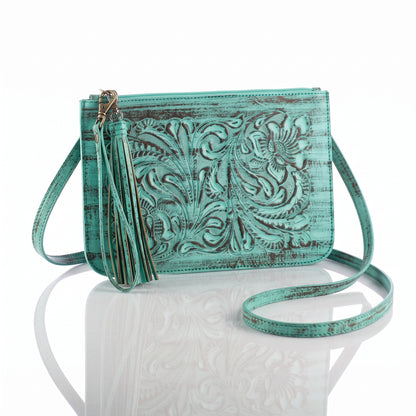 Hand-Tooled Slim Crossbody