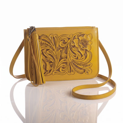 Hand-Tooled Slim Crossbody