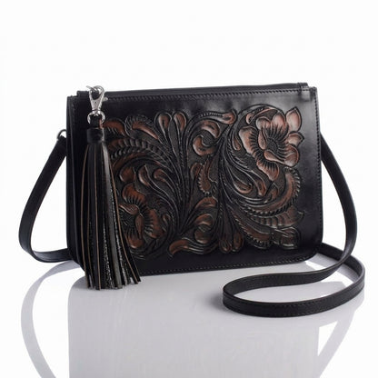 Hand-Tooled Slim Crossbody
