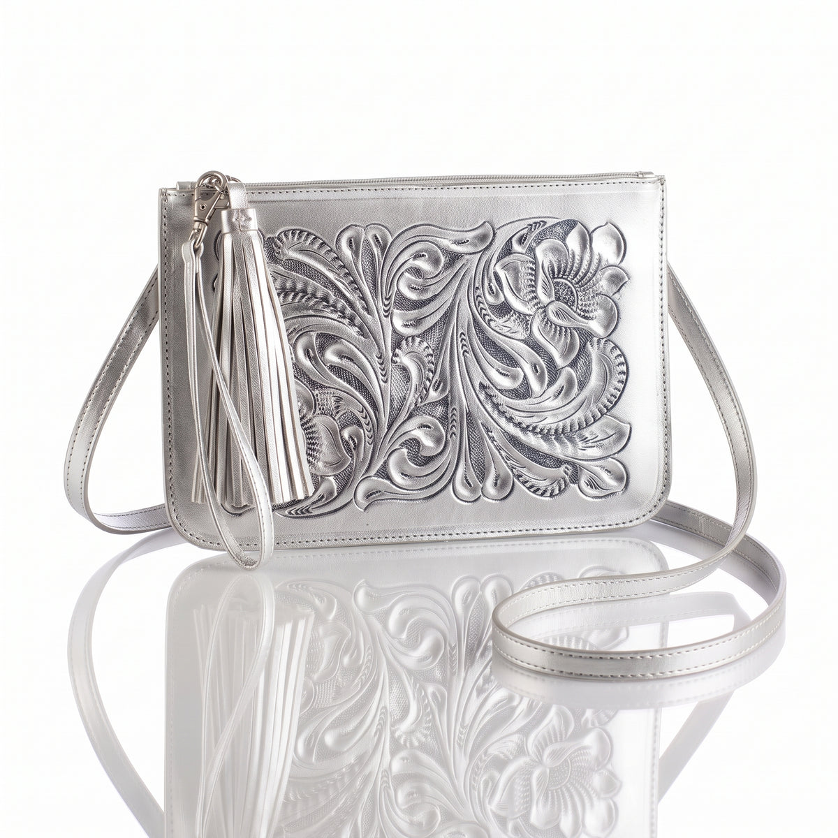 Hand-Tooled Slim Crossbody