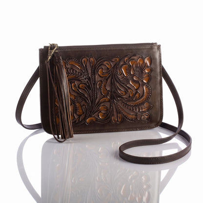 Hand-Tooled Slim Crossbody