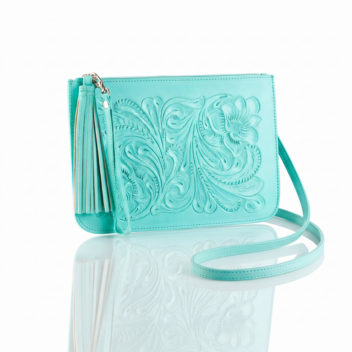 Hand-Tooled Slim Crossbody