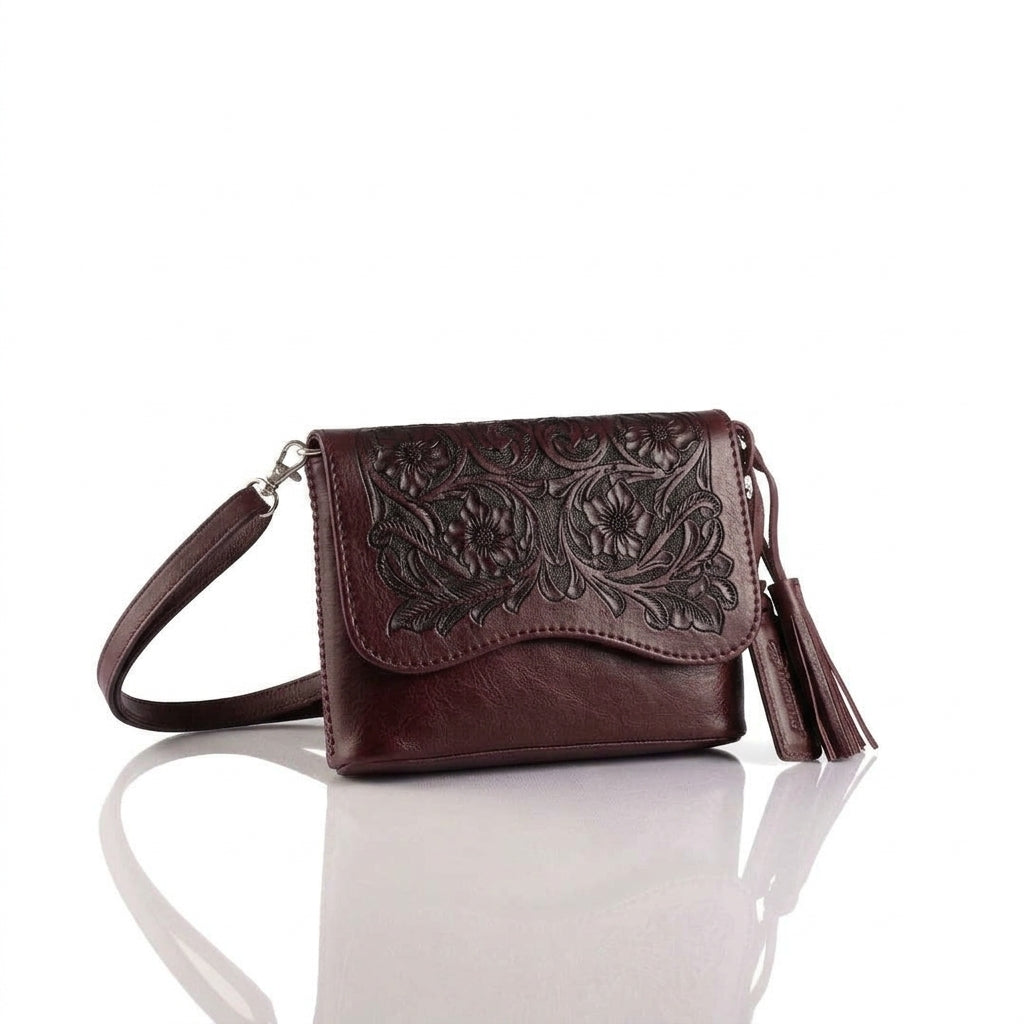 Luna Hand-Tooled Crossbody
