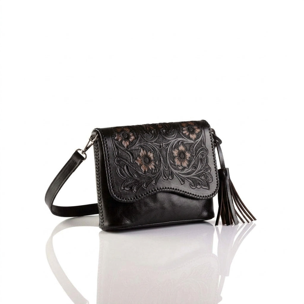 Luna Hand-Tooled Crossbody