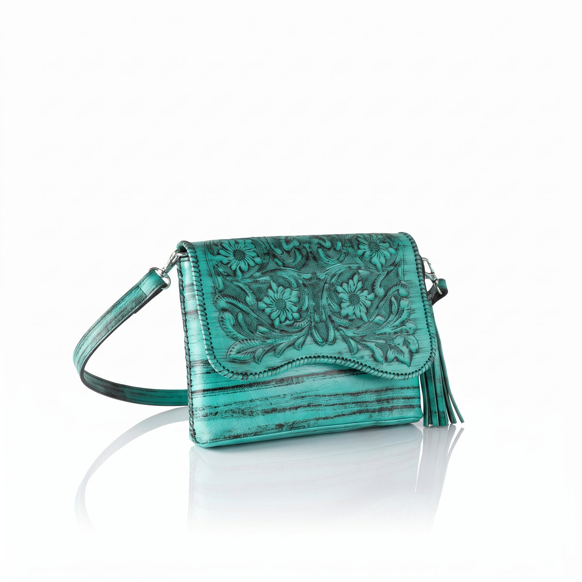 Luna Hand-Tooled Crossbody