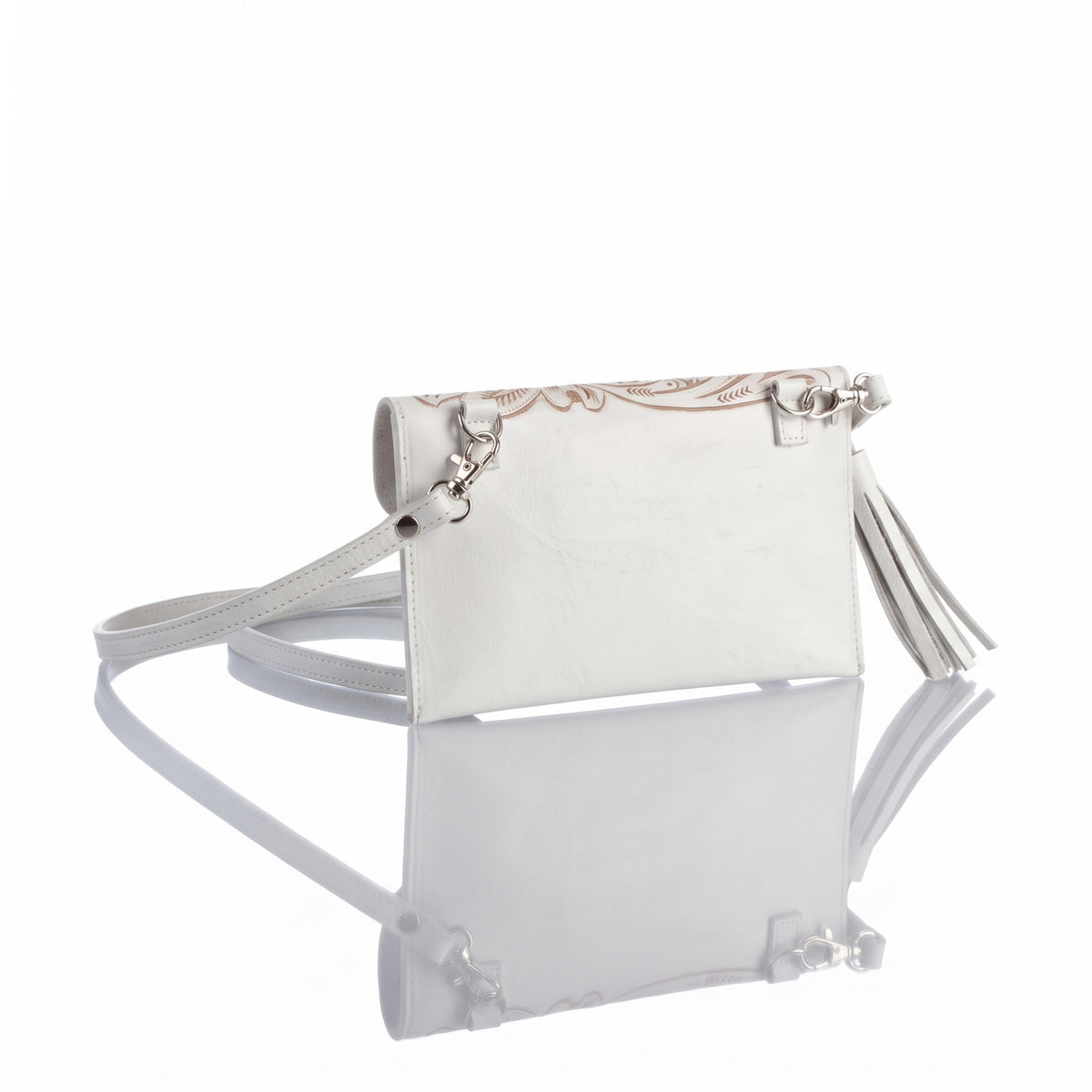 Maria Hand-Tooled Crossbody Wallet