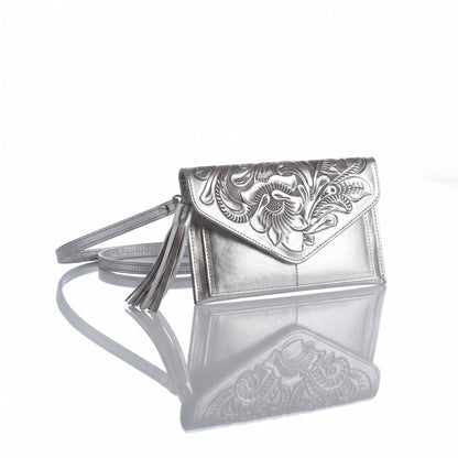 Maria Hand-Tooled Crossbody Wallet