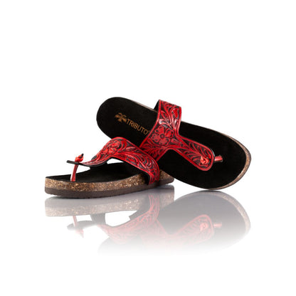 Hand-Tooled Tributo Sandals