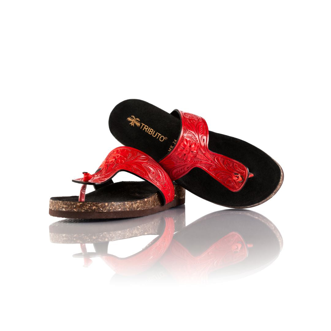 Hand-Tooled Tributo Sandals