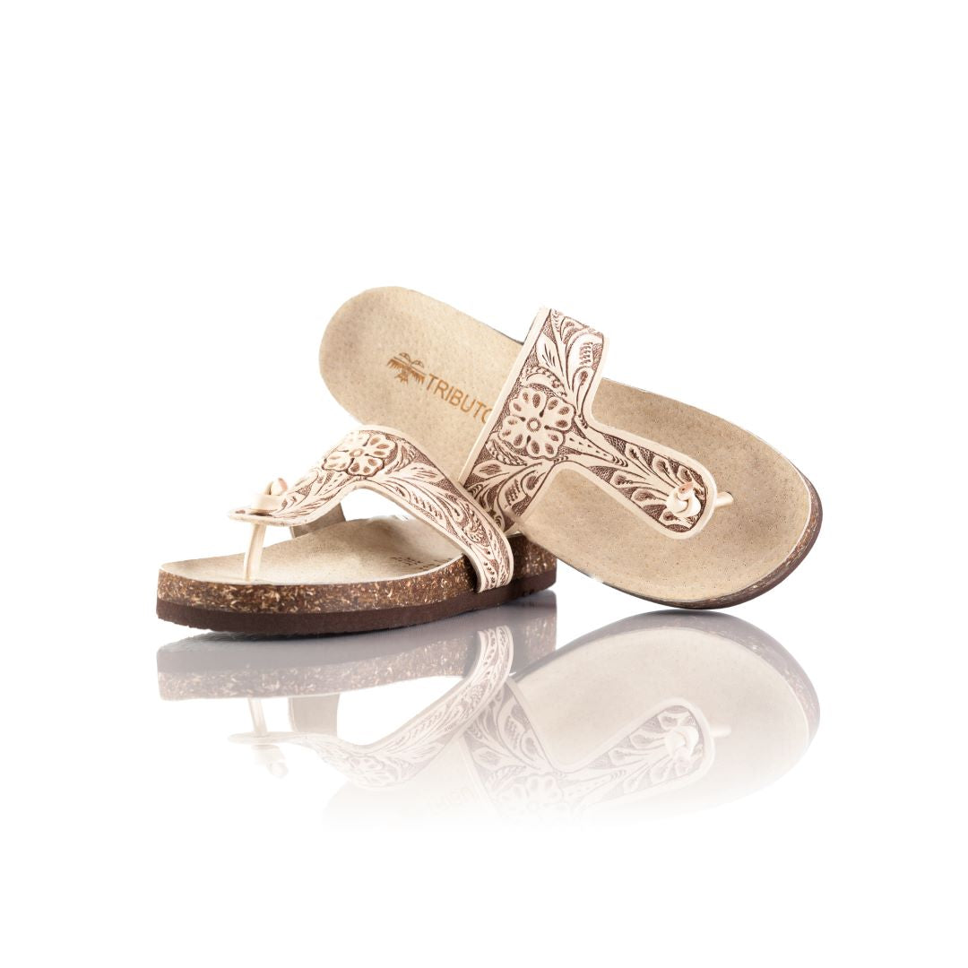 Hand-Tooled Tributo Sandals