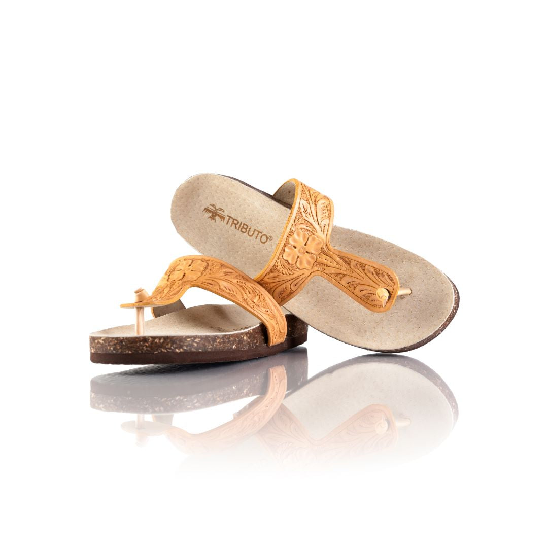 Hand-Tooled Tributo Sandals