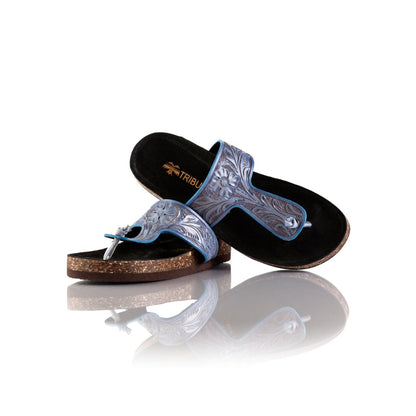 Hand-Tooled Tributo Sandals