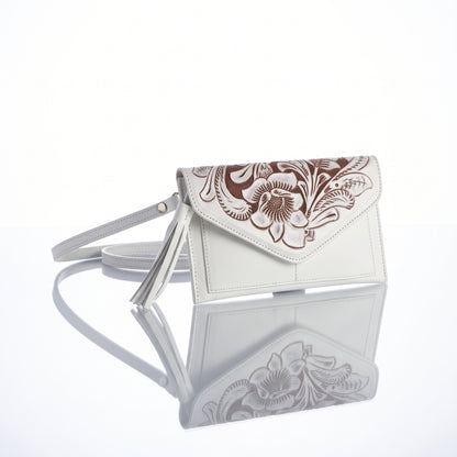 Maria Hand-Tooled Crossbody Wallet